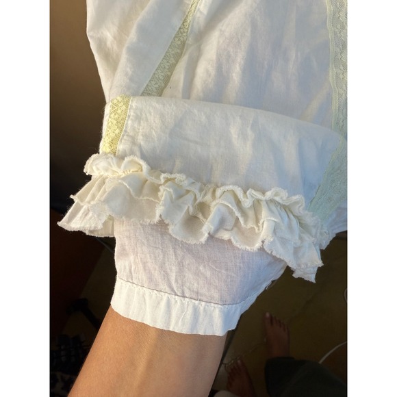 100% cotton‎ drop waist tie shoulder lace detail old navy dress 12 white - Picture 4 of 9